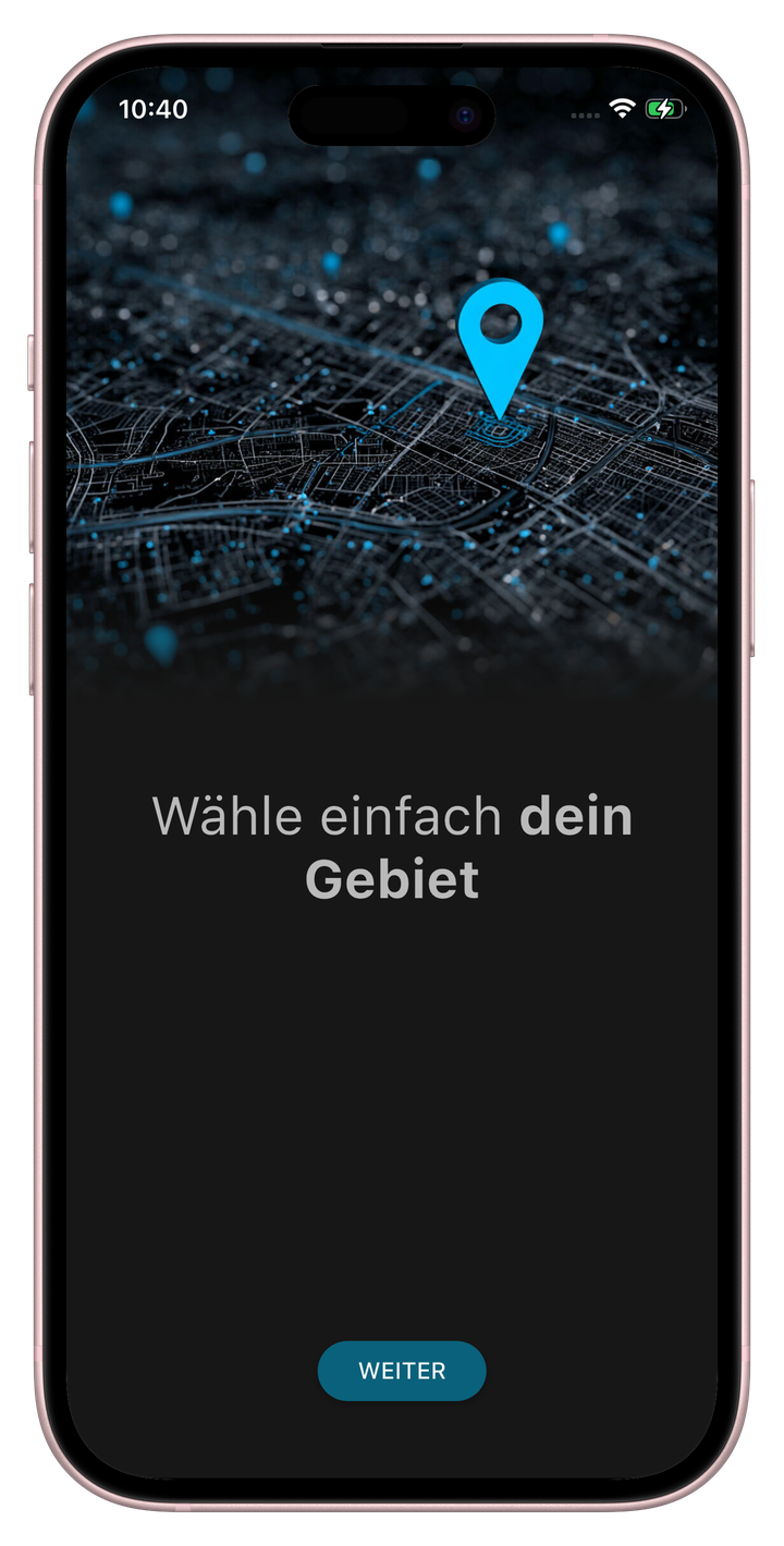 Standortauswahl-Bildschirm