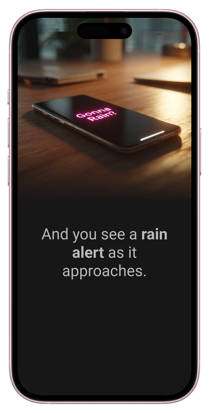 Rain alert notification received